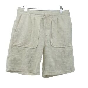 PRIMARK Tweed Shorts Womens Medium Ivory Off White Old Money Coastal Resortwear